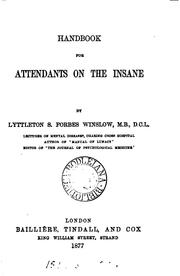 Cover of: Handbook for attendants on the insane