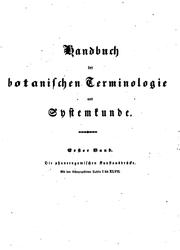 Cover of: Handbuch der Botanischen Terminologie und Systemkunde