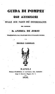 Cover of: Guida di Pompei, tr. da E. Carrillo by Andrea de Jorio