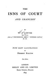 Cover of: The Inns of Court and Chancery, by W. J. Loftie