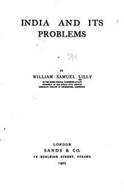 Cover of: India and Its Problems by William Samuel Lilly