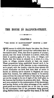Cover of: The House on Balfour-street: A Novel by Charles Patton Dimitry