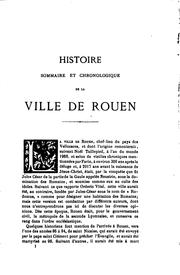 Cover of: Histoire sommaire et chronologique de la ville de Rouen: de ses monuments, de ses institutions ...