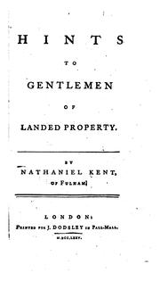 Cover of: Hints to Gentlemen of Landed Property