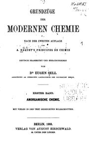 Cover of: Grundzuege der modernen Chemie: Nach der zweite Auflage