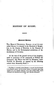 Cover of: The history of the town and school of Rugby