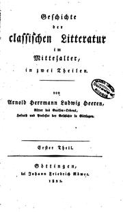Cover of: Historische Werke von Arnold Herrmann Ludwig Heeren by A. H. L. Heeren
