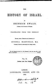 Cover of: The history of Israel, tr., ed. by R. Martineau (J.E. Carpenter, J.F. Smith). by Heinrich Ewald