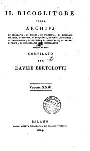 Cover of: Il Ricoglitore Ossia Archivj