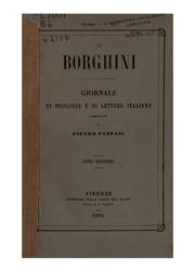 Cover of: Il Borghini: giornale di filologia e di lettere italiane