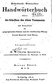 Cover of: Hebräisch-deutsches Handwörterbuch über die Schriften des alten Testaments ...