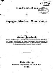 Cover of: Handwörterbuch der topographischen Mineralogie