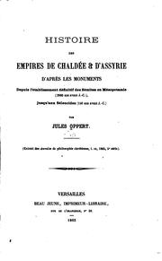 Cover of: Histoire des empires de Chaldée et d'Assyrie d'après les monuments: depuis l'établissement ...