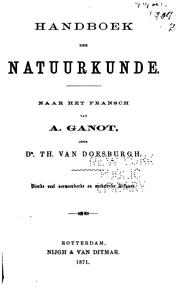 Cover of: Handbook der natuurkunde