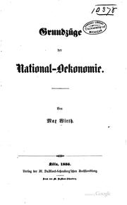 Cover of: Grundzüge der National Oekonomie