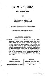 Cover of: In Mizzoura, Play in Four Acts by Augustus Thomas
