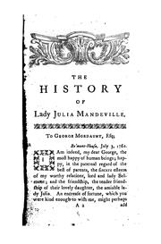 Cover of: The History of Lady Julia Mandeville: In Two Volumes