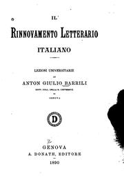 Cover of: Il rinnovamento letterario italiano: lezioni universitarie