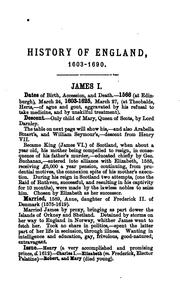 Cover of: History of England: 1603-1690, from the accession of James i to the battle of the Boyne