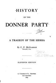 Cover of: History of the Donner Party: A Tragedy of the Sierra