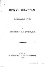 Cover of: Henry Grattan: a historical study