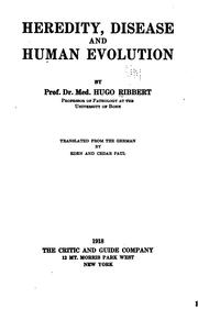 Cover of: Heredity, Disease and Human Evolution by Hugo Ribbert, Hugo Ribbert