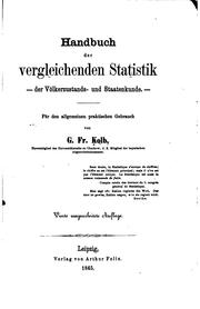 Cover of: Handbuch der vergleichenden Statistik der V�olkerzustands- und Staatenkunde: Für den ...