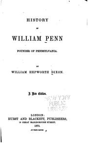 Cover of: History of William Penn