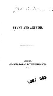 Cover of: Hymns and Anthems by William Johnson Fox