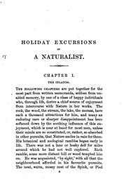 Cover of: Holiday excursions of a naturalist [by R. Garner]. by Robert Garner
