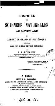 Cover of: Histoire des sciences naturelles au moyen âge; ou, Albert le grand et son époque considérés ...