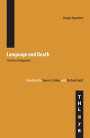 Cover of: Language and Death: The Place of Negativity (Theory and  History of Literature)