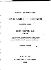 Cover of: Horae Subsecivae: Rab and His Friends : and Other Papers