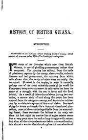 Cover of: History of British Guiana, from the Year 1668 to the Present Time