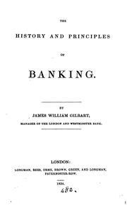 Cover of: The history and principles of banking
