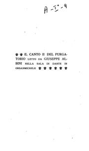 Cover of: Il canto II del Purgatorio