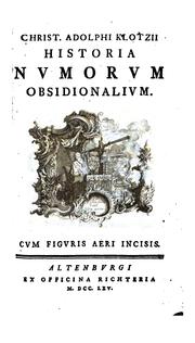 Cover of: Historia nvmorvm obsidionalivm, cvm figvris aeri incisis