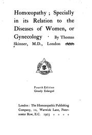 Cover of: Homoeopathy: Specially in Its Relation to the Diseases of Women, Or Gynecology