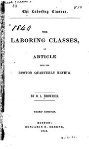 Cover of: The Laboring Classes: An Article from the Boston Quarterly Review