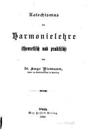 Cover of: Katechismus der Harmonielehre(theoretisch und praktisch) by Hugo Riemann