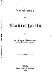 Cover of: Katechismus des Klavierspiels