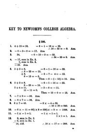 Cover of: Key to Newcomb's College Algebra by Simon Newcomb