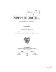 Cover of: I principii di geometria logicamente esposti ...