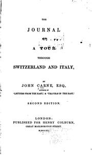 Cover of: The Journal of a Tour Through Switzerland and Italy