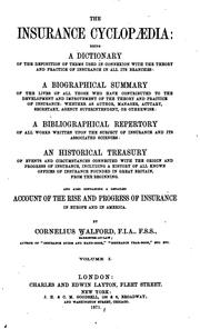 The insurance cyclopaedia by Cornelius Walford