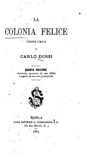 Cover of: La colonia felice, utopìa lírica