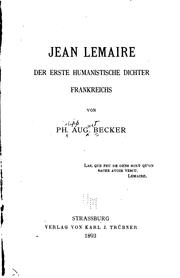 Cover of: Jean Lemaire: der erste humanistische Dichter Frankreichs