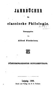 Cover of: Jahrbücher für classische Philologie