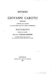 Cover of: Intorno a Giovanni Caboto, genovese: Scopritore del Labrador e di altre ...