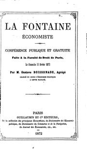 Cover of: La Fontaine, économiste: conférence publique et gratuite faire à la Faculté ...